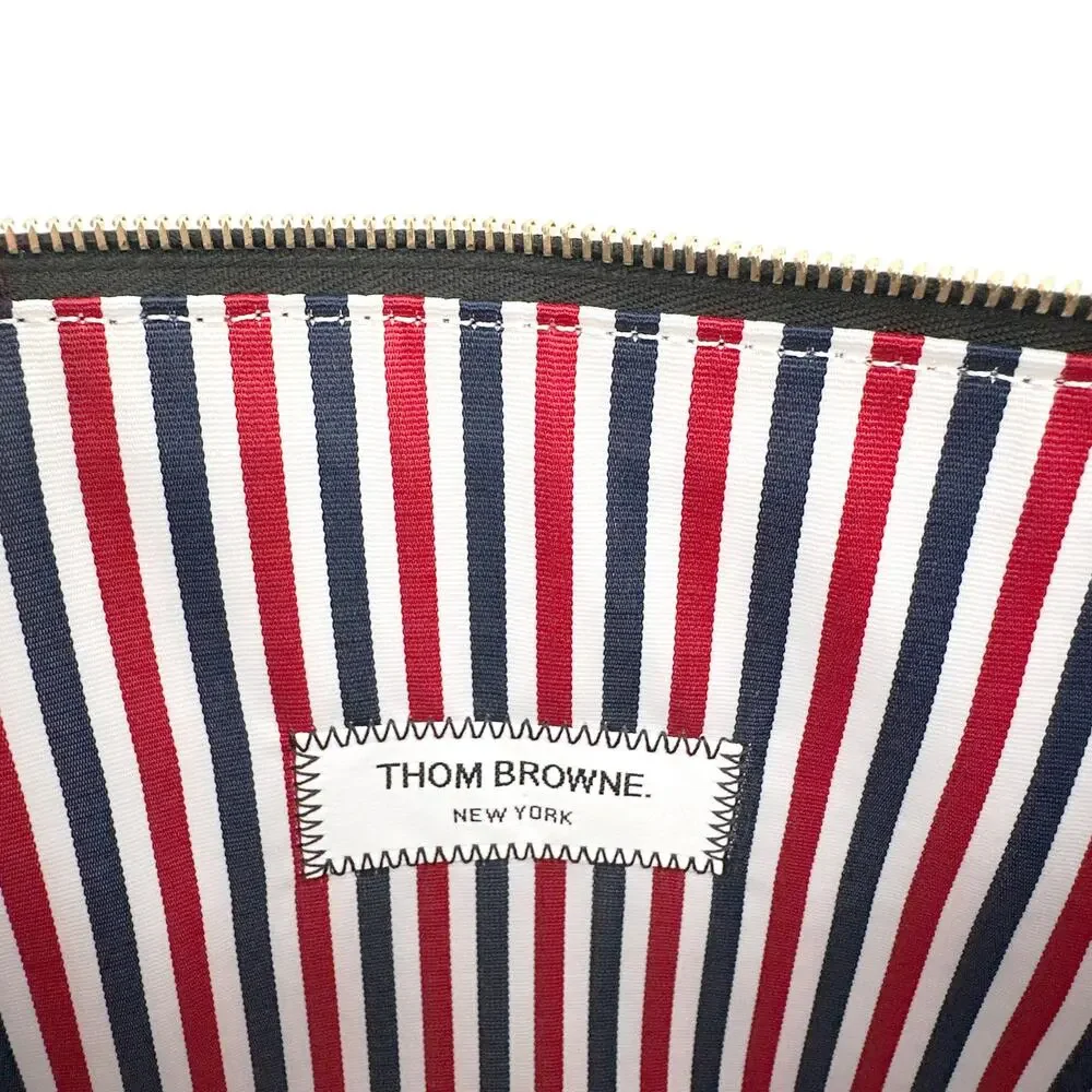 THOM BROWNE Mini Pebble Grain Gusset Folio